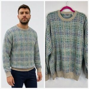 Segreto Italian Cotton Silk Blend Vintage Men's Sweater Size XXL Grandpa Dad 90s